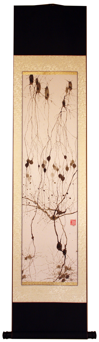 Illustration for article titled Striking paintings combine Japanese watercolor with the structures of the brain